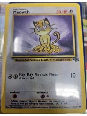 Meowth 56/64 Jungle Set 1st Edition Pokemon Card